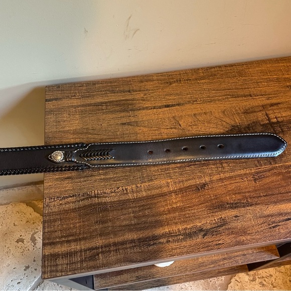 Nacona Black Genuine Leather Belt Large - Picture 4 of 5